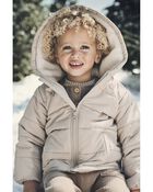 Toddler Recycled Puffer Jacket in Tan, image 2 of 5 slides